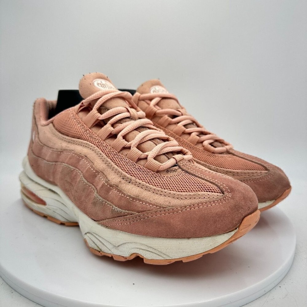 Nike Air Max 95 Sz 7Y Women 8.5 BQ7222-600 Coral Stardust Pink White Shoes - Picture 4 of 14